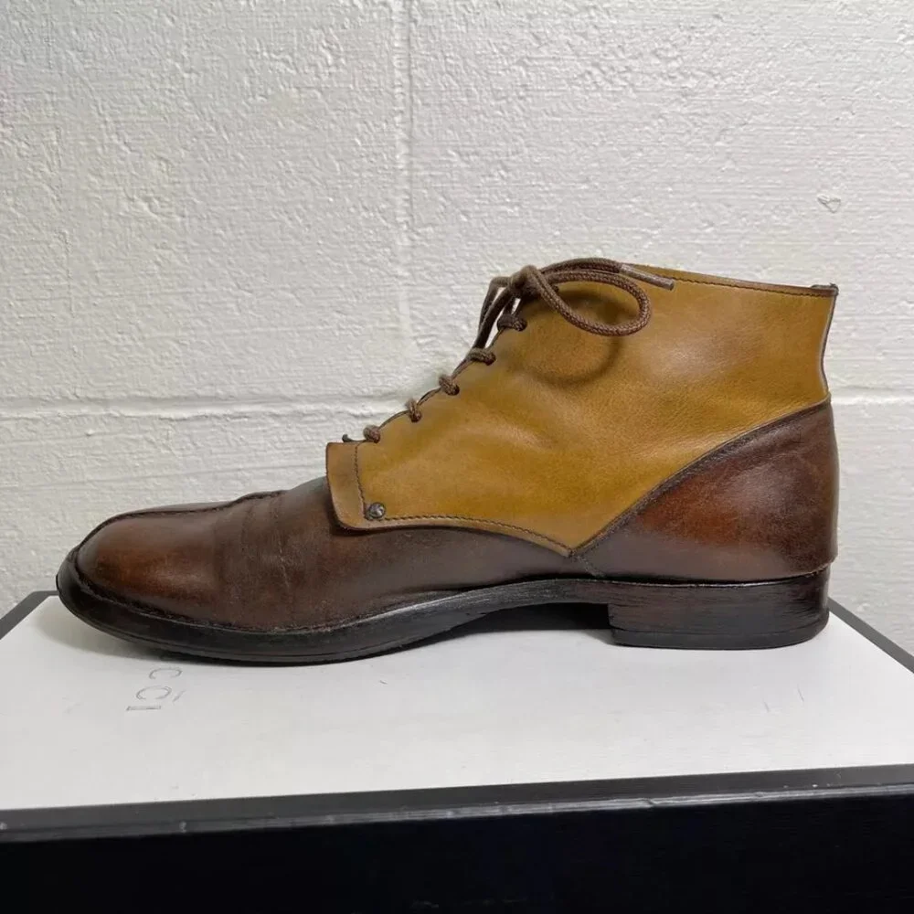 VTG MOMA Boot‎ Brown Leather Split Toe Oxford Shoes Size 44/ US 12 Made In Italy